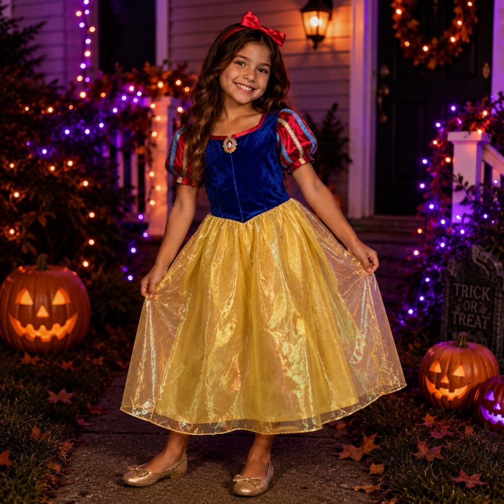 Disney Store Snow White Costume Girls Size 8 10 Princess Dress Halloween Vintage